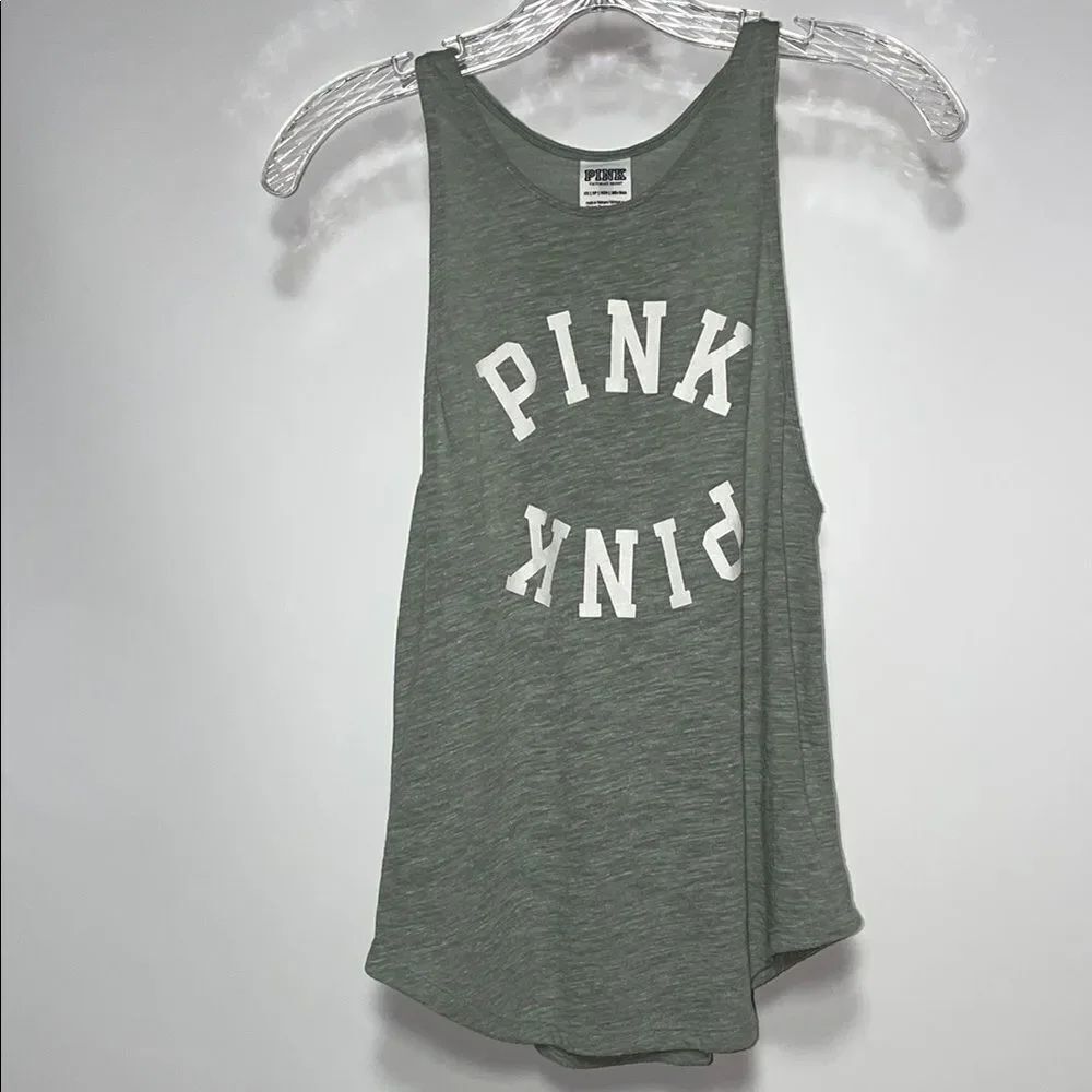 PINK Victoria's Secret Women's Green Tank Top